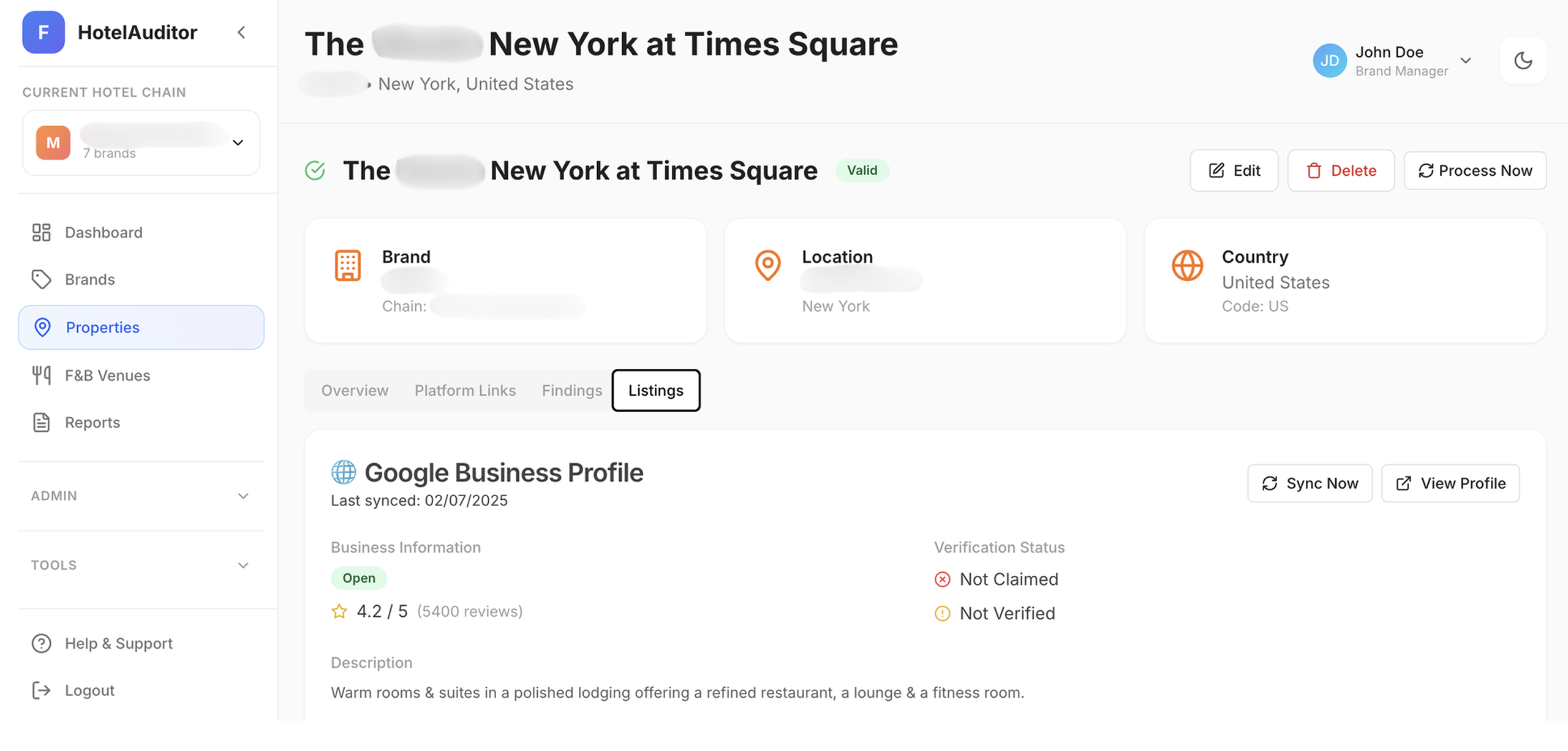 Google Listing Profile Dashboard